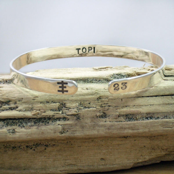 SEE A CLIFF...JUMP OFF - Cuff Bracelet in Recycled Sterling Silver - Limited Numbered Edition