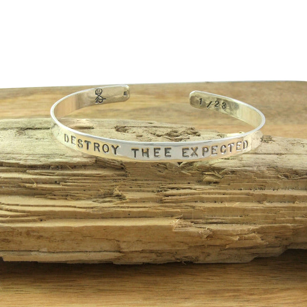 DESTROY THEE EXPECTED Limited Edition numbered cuff bracelet in Sterling Silver
