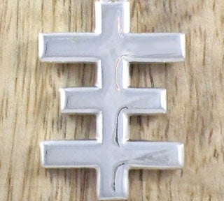 Psychic Cross Pin in Recycled Sterling Silver - S/HE IS HER/E