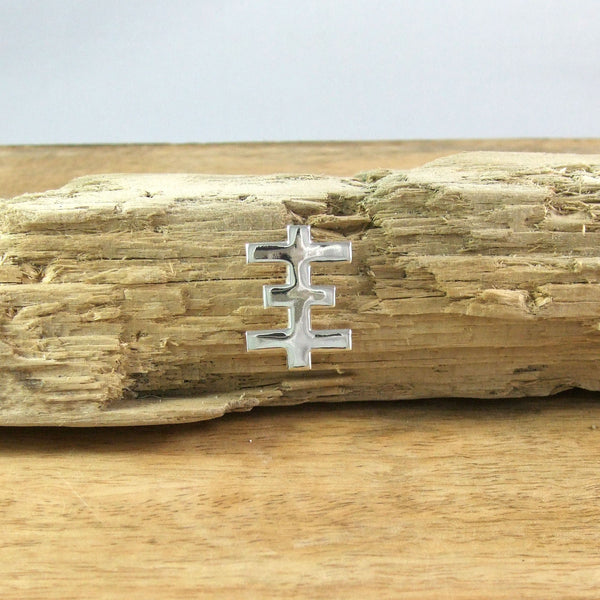 Psychic Cross Pin in Recycled Sterling Silver - S/HE IS HER/E