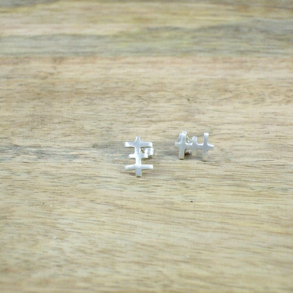 Tiny Psychic Cross Earrings
