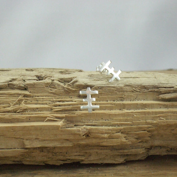 Tiny Psychic Cross Earrings