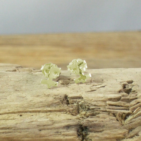 Super Tiny 14K Gold Psychic Cross Earrings