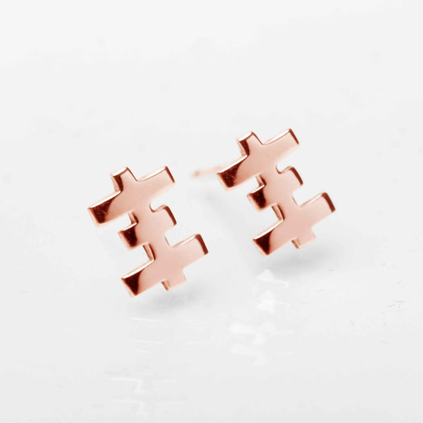 Super Tiny 14K Gold Psychic Cross Earrings