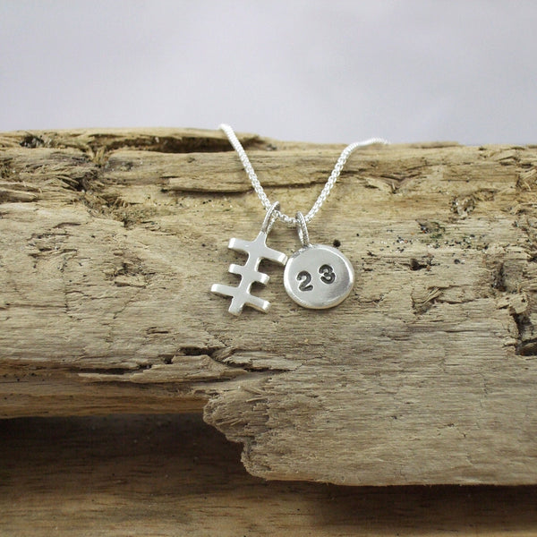 Psychic Cross with "23" Charm Necklace