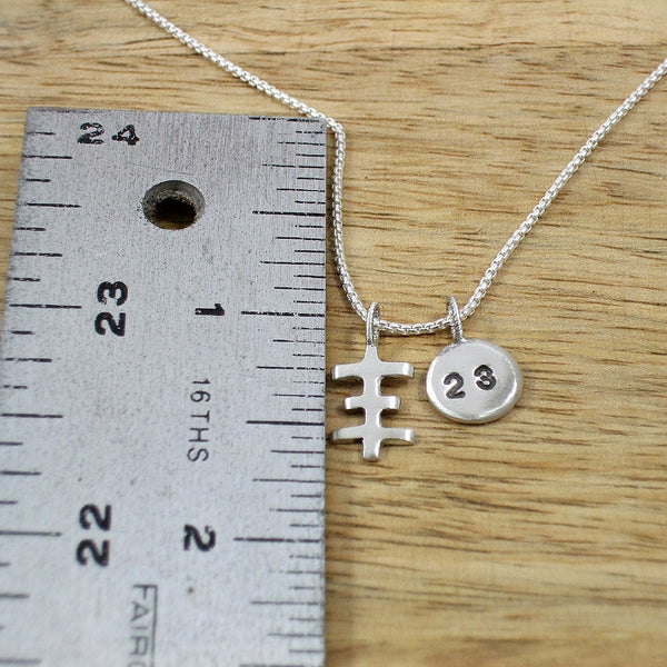 Psychic Cross with "23" Charm Necklace