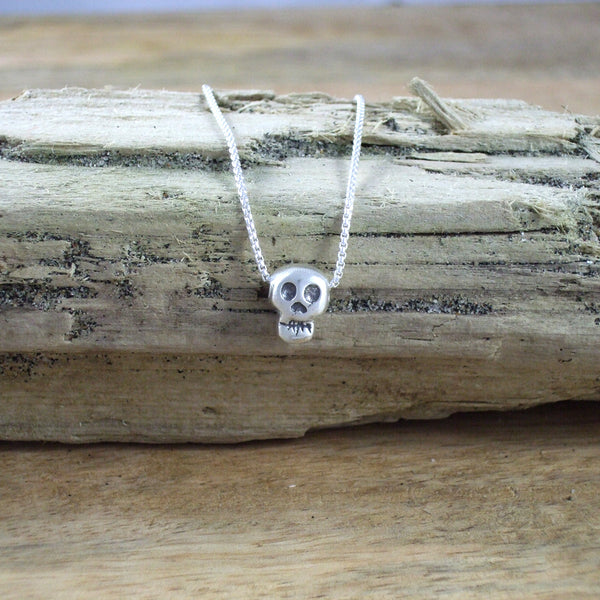 Sterling Silver Skull Bead Pendant