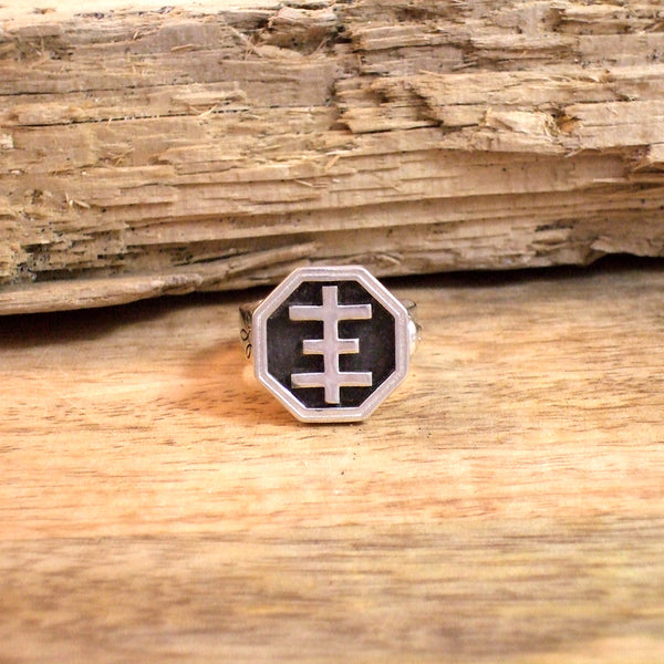 Psychic Cross Signet Ring in Sterling Silver