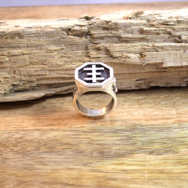 Psychic Cross Signet Ring in Sterling Silver