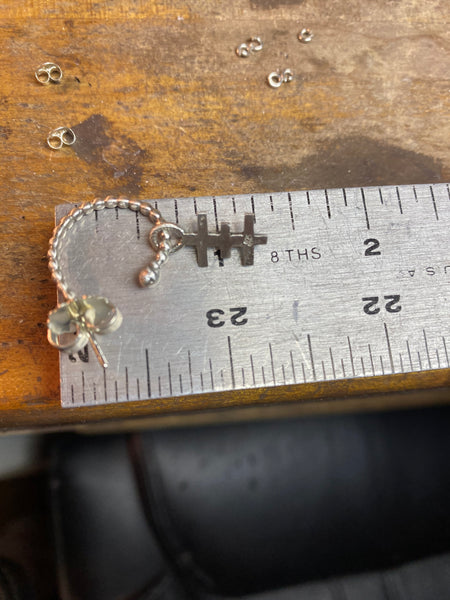 Psychic Cross Hanging Earring In Recycled Sterling Silver