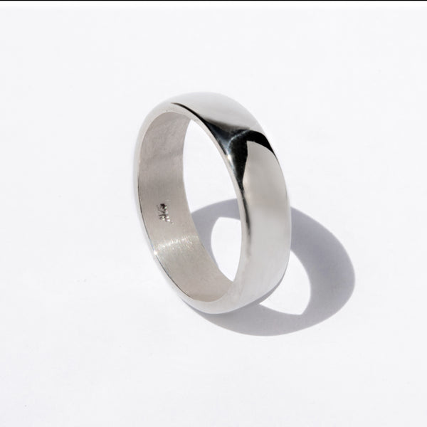 6mm Wide Wedding Band in Recycled Silver or Gold