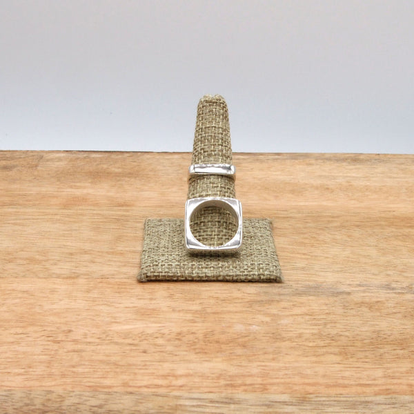 Square Ring cast in recycled Sterling Silver
