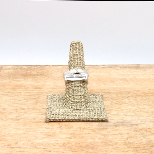 Square Ring cast in recycled Sterling Silver