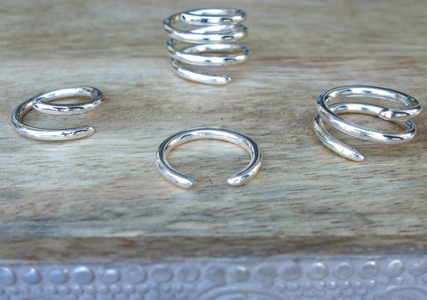 14K White Gold Double Coil Ring