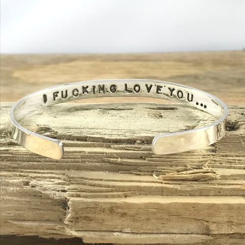 Spell it like it is Collection - I F*CKING LOVE YOU BRACELET - in Recycled Sterling SIlver