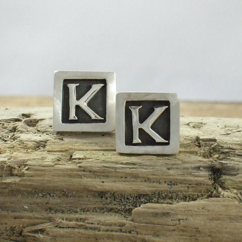 Sterling Silver Custom Letter Cufflinks