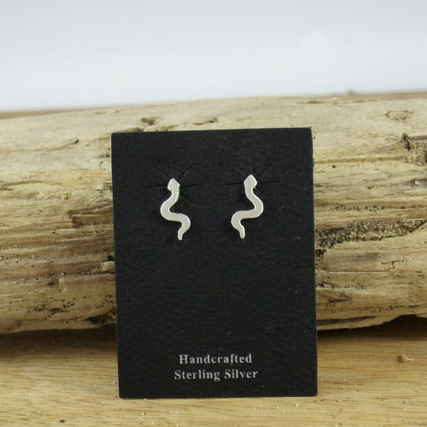 Pequeño Snake Stud Earrings in Recycled Sterling Silver