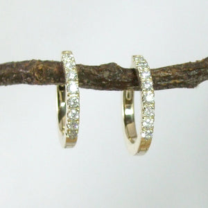 15mm Diamond Huggie Earrings - .25 cttw