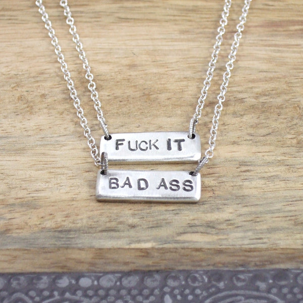 SPELL IT LIKE IT IS - BAD ASS Necklace in Recycled Sterling Silver
