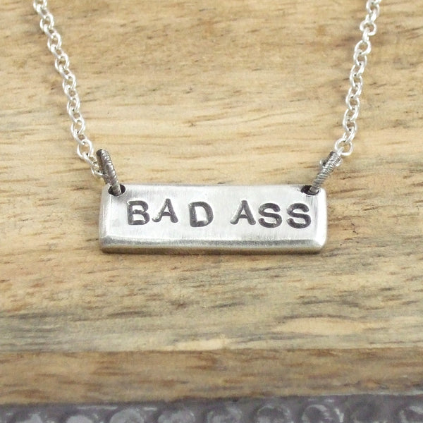 SPELL IT LIKE IT IS - BAD ASS Necklace in Recycled Sterling Silver