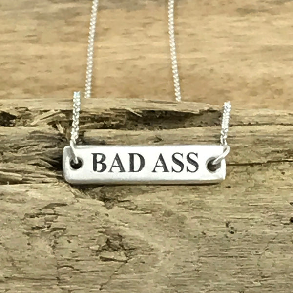 BADASS/FEMINIST Spell It Like It Is - Flip Necklace in Recycled Sterling Silver - 18" Chain