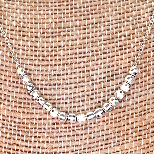 Mirror Disco Ball Necklace in Recycled Sterling Silver