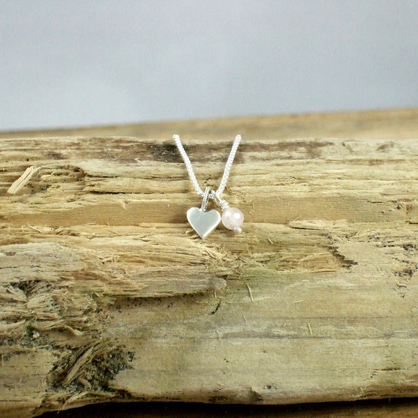 Pequeño Heart Necklace with Gemstone Charm