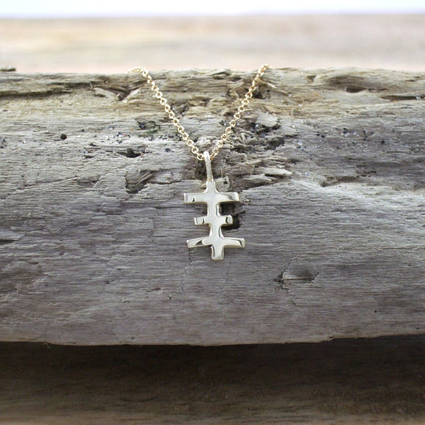 TINY PSYCHIC CROSS PENDANT CAST IN RECYCLED 14K GOLD