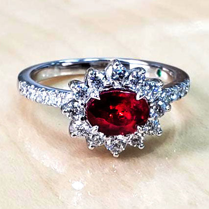 Bespoke Platinum, Ruby and Diamond Ring